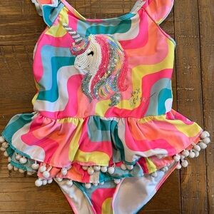 Betsy Johnson Colorful Unicorn Kids Swimsuit